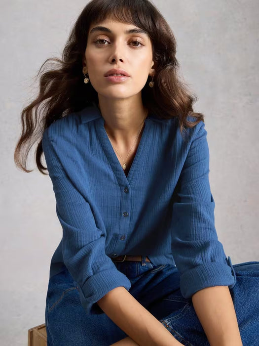 White Stuff Women's Annie Double Cloth In Dark Blue