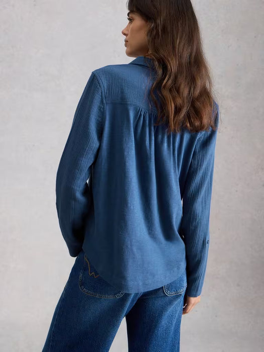 White Stuff Women's Annie Double Cloth In Dark Blue