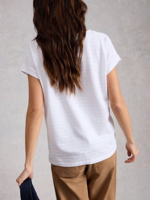 White Stuff Women's Nelly Notch Neck Tee In Brilliant White