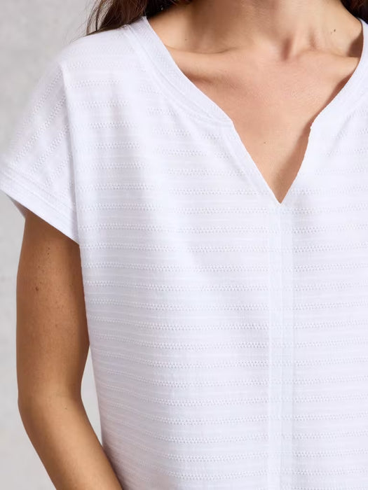 White Stuff Women's Nelly Notch Neck Tee In Brilliant White