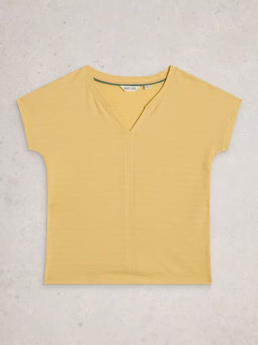White Stuff Women's Nelly Notch Neck Tee In Light Yellow