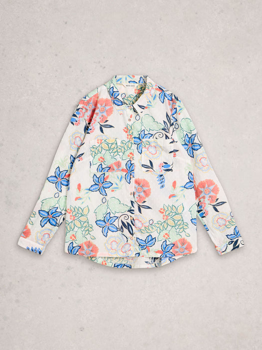 White Stuff Women's Annie Jersey Shirt In Ivory Print