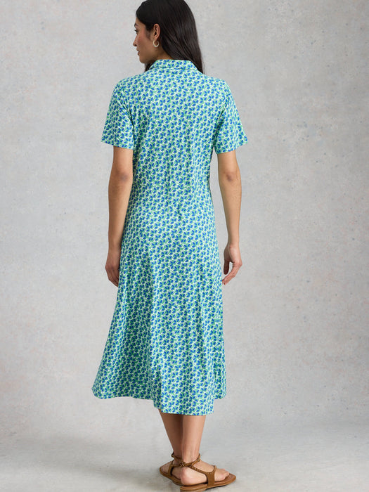 White Stuff Women's Rua Jersey Shirt Dress In Green Print