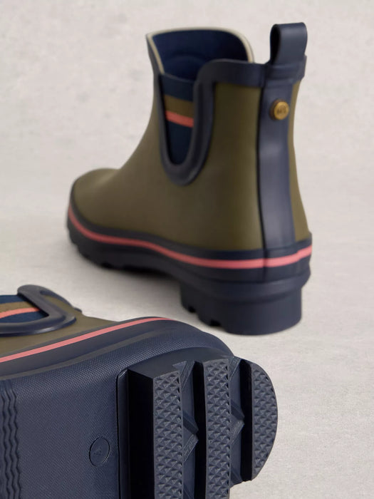 White Stuff Puddle Wellie Boot In Khaki Green
