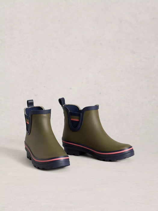 White Stuff Puddle Wellie Boot In Khaki Green