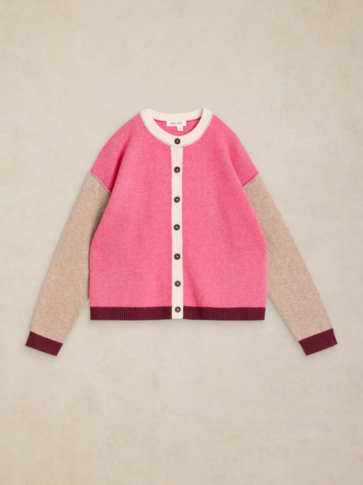 White Stuff Women's Sansa Colourblock Cardi In Pink Multi