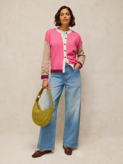 White Stuff Women's Sansa Colourblock Cardi In Pink Multi