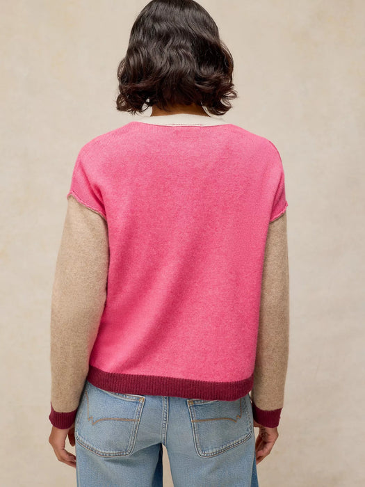 White Stuff Women's Sansa Colourblock Cardi In Pink Multi