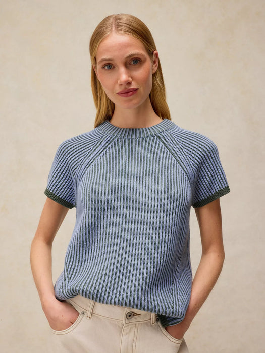 White Stuff Women's Plated Tee In Blue Multi