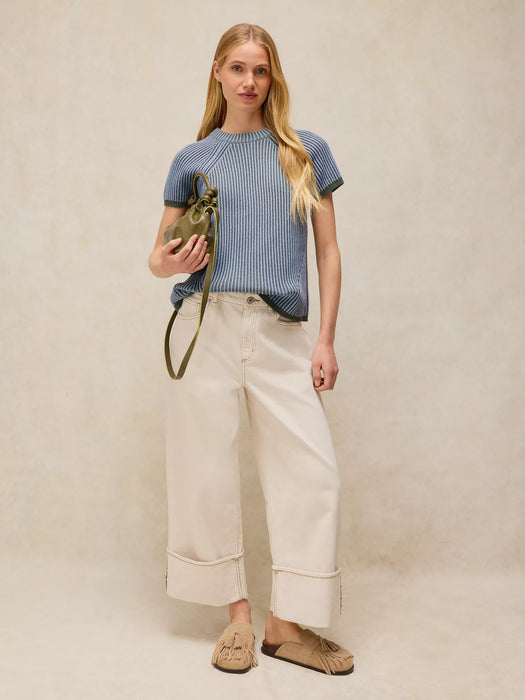 White Stuff Women's Plated Tee In Blue Multi