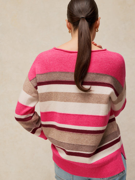 White Stuff Women's Sansa Colourblock Cardi In Pink Multi