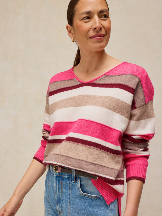 White Stuff Women's Sansa Colourblock Cardi In Pink Multi
