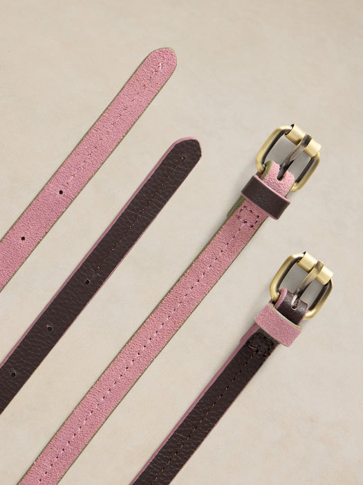 White Stuff Women's 2 Pack Leather Belt In Pink Multi