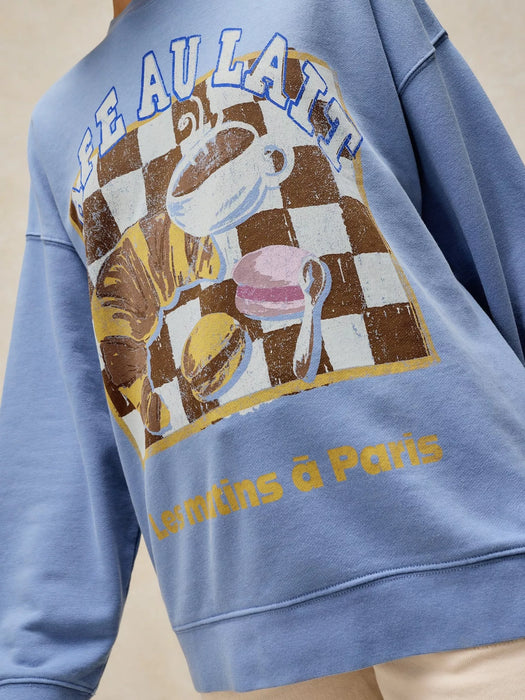 White Stuff Women's Cleo Longline Graphic Sweat In Blue Print