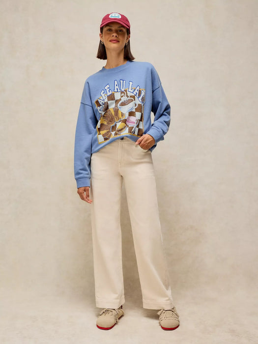 White Stuff Women's Cleo Longline Graphic Sweat In Blue Print