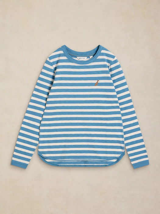 White Stuff Women's Clara Striped Embroidered Tee In Ivory Multi