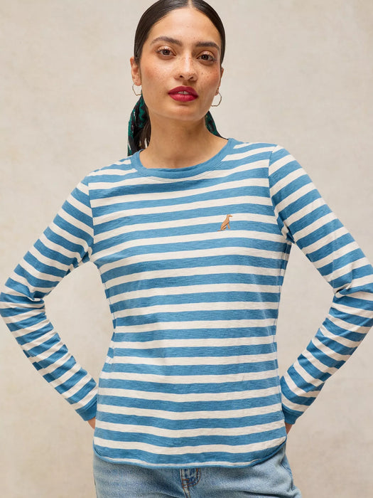 White Stuff Women's Clara Striped Embroidered Tee In Ivory Multi