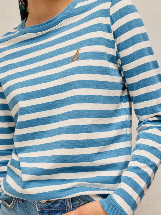 White Stuff Women's Clara Striped Embroidered Tee In Ivory Multi
