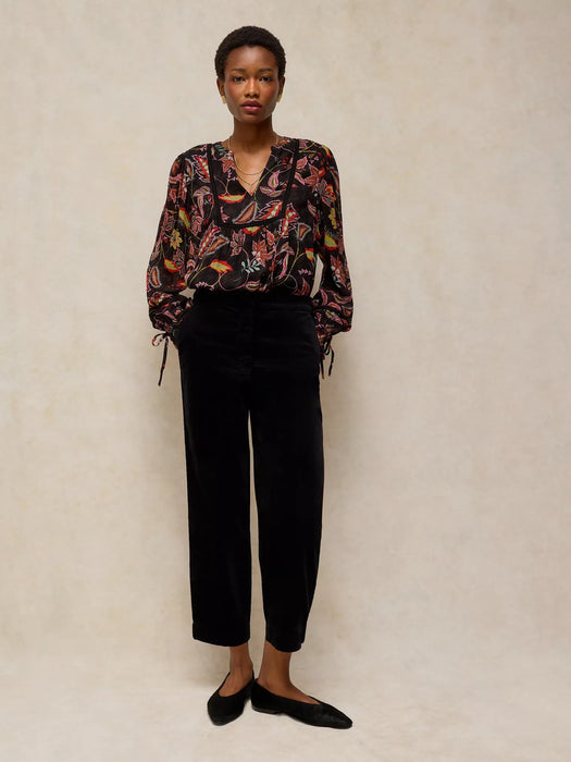 White Stuff Women's Elanor Poet Top In Black Multi