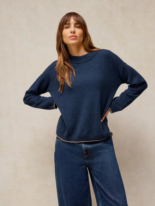 White Stuff Women's Cashmere Nep Crew Jumper In Dark Navy