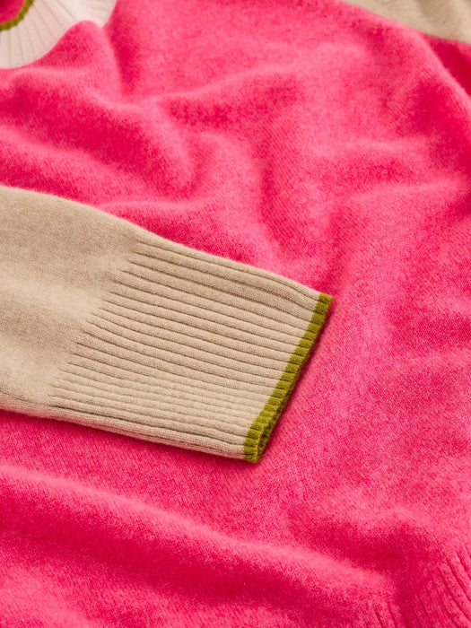White Stuff Women's Cashmere Colourblock Jumper In Pink Multi