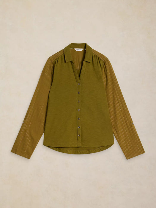 White Stuff Women's Annie Sparkle Mix Shirt In Mid Green