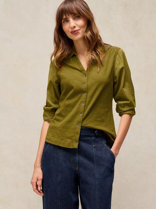 White Stuff Women's Annie Sparkle Mix Shirt In Mid Green
