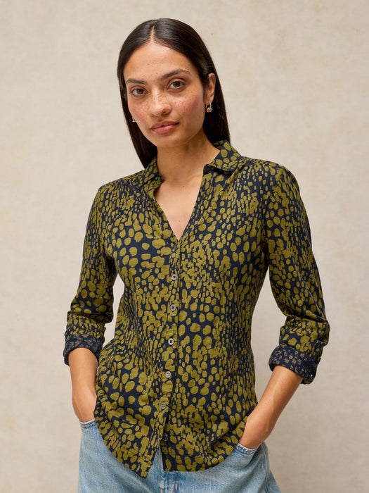 White Stuff Women's Annie Jersey Shirt In Green Print