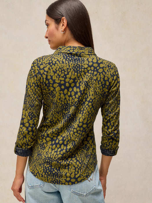 White Stuff Women's Annie Jersey Shirt In Green Print