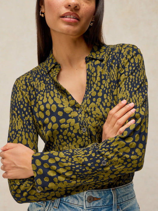 White Stuff Women's Annie Jersey Shirt In Green Print
