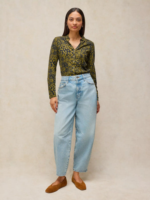 White Stuff Women's Annie Jersey Shirt In Green Print