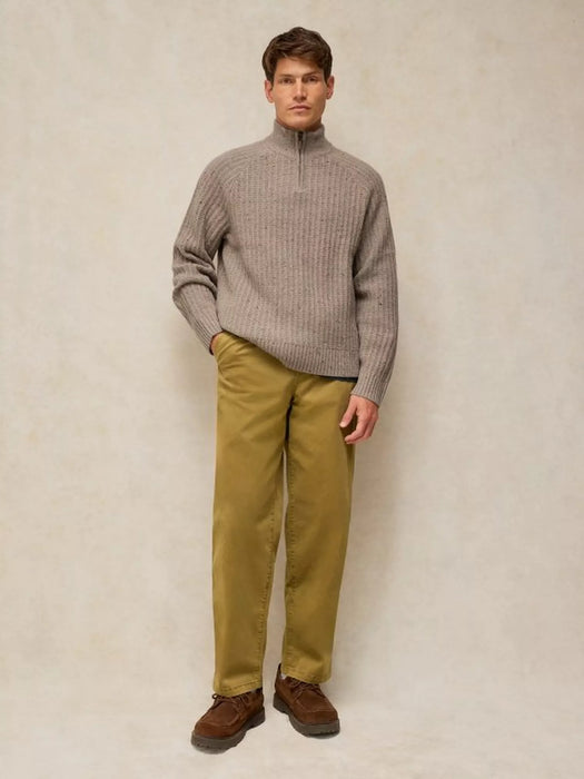 White Stuff Men's Selby Zip Funnel Jumper In Natural Multi