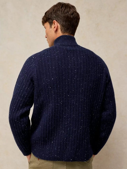 White Stuff Men's Selby Zip Funnel Jumper In Navy Multi
