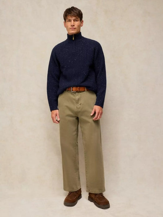 White Stuff Men's Selby Zip Funnel Jumper In Navy Multi