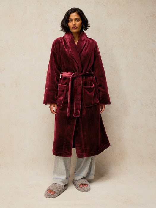 White Stuff Women's Clover Cosy Dressing Gown In Dark Plum