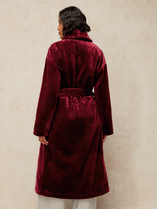 White Stuff Women's Clover Cosy Dressing Gown In Dark Plum