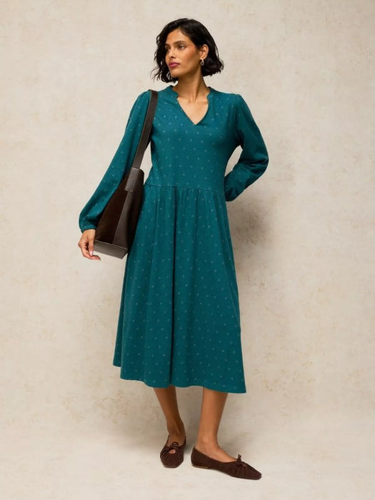White Stuff Women's Leah Jersey Dress In Teal Multi