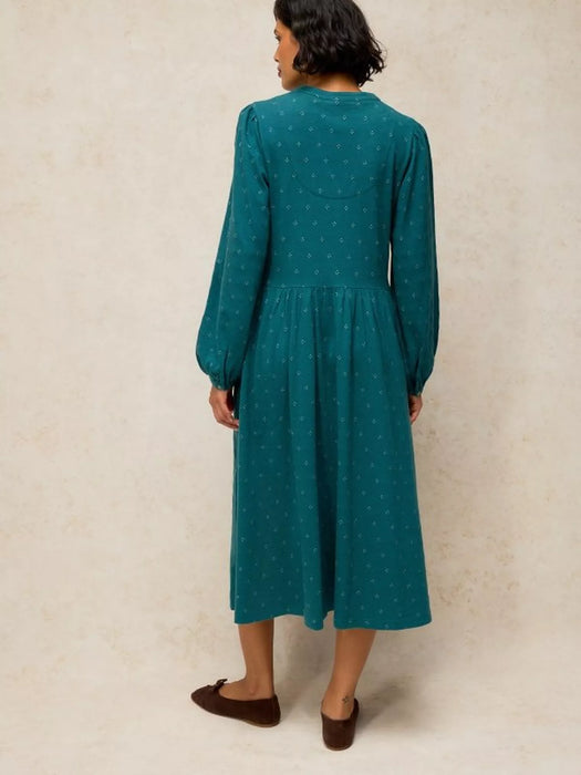 White Stuff Women's Leah Jersey Dress In Teal Multi