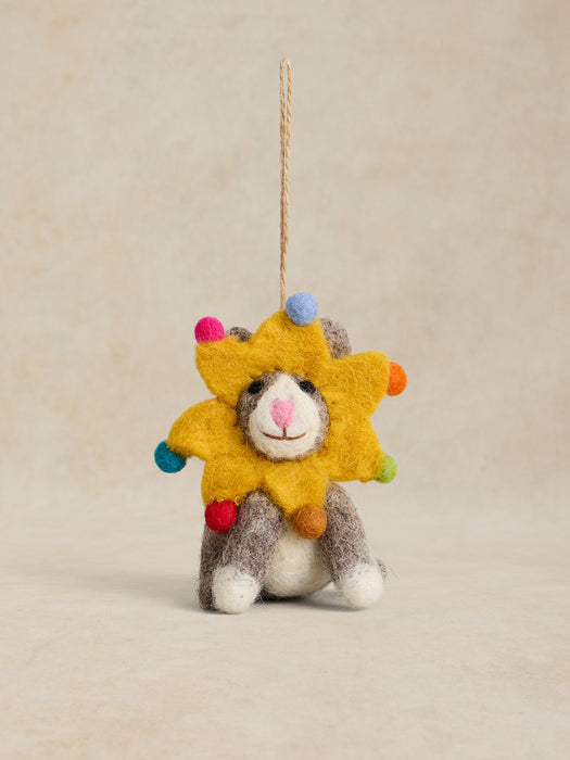 White Stuff Cat Star Hanging Festive Decoration