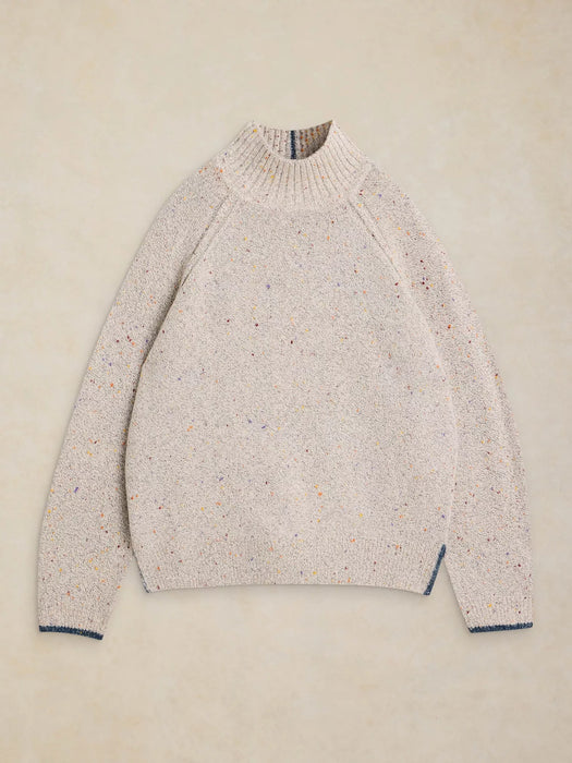 White Stuff Women's Talia Nep High Neck Jumper In Light Grey