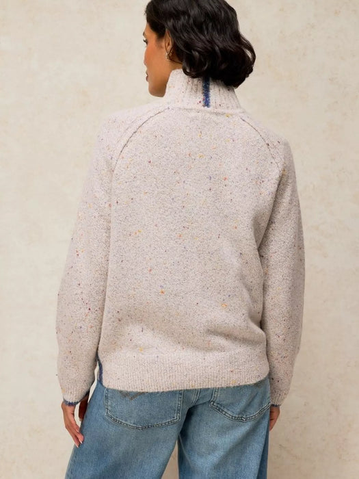 White Stuff Women's Talia Nep High Neck Jumper In Light Grey