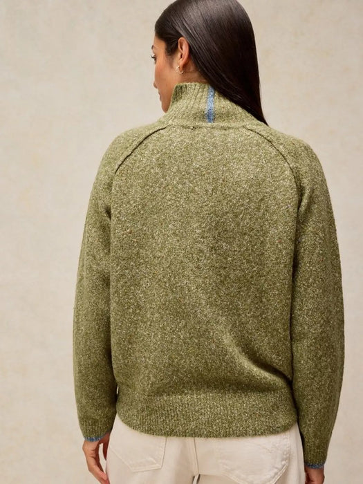 White Stuff Women's Talia Nep High Neck Jumper In Mid Green