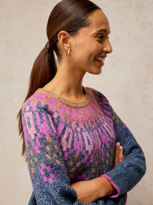 White Stuff Women's Talia Fairisle Jumper In Teal Multi
