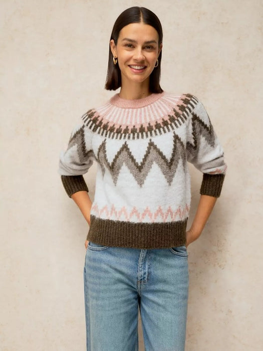 White Stuff Women's Blurred Fairisle Jumper In Natural Multi