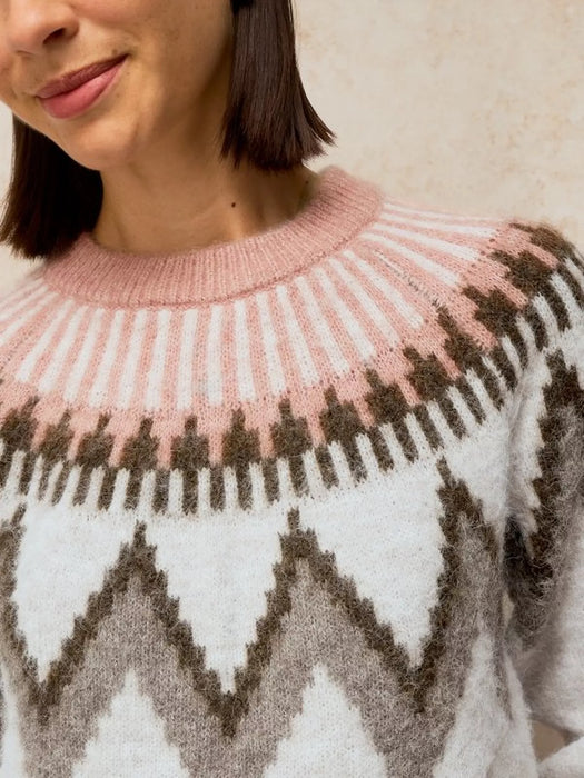 White Stuff Women's Blurred Fairisle Jumper In Natural Multi