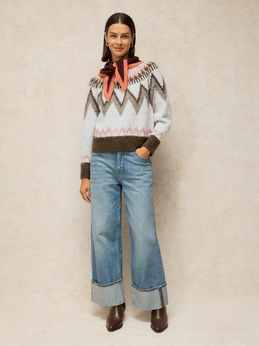 White Stuff Women's Blurred Fairisle Jumper In Natural Multi