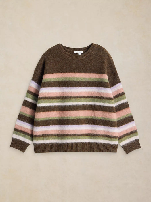White Stuff Women's Strip Fairisle Jumper In Brown Multi