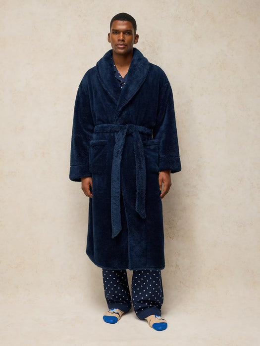 White Stuff Men's Cranworth Cosy Robe In Navy Print