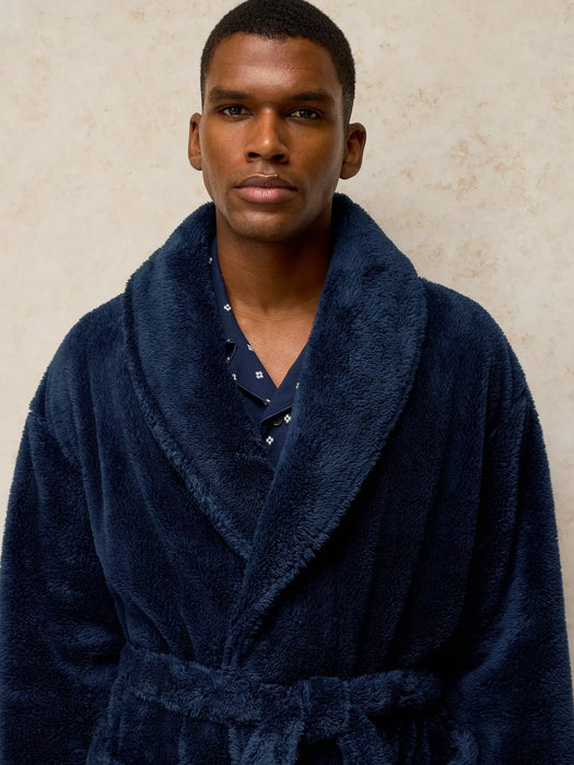 White Stuff Men's Cranworth Cosy Robe In Navy Print