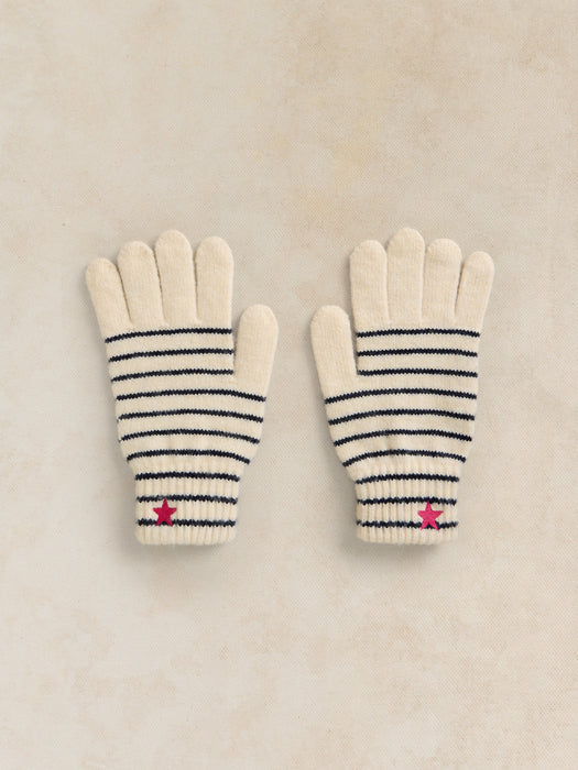 White Stuff Women's Strip Gloves In Ivory Multi